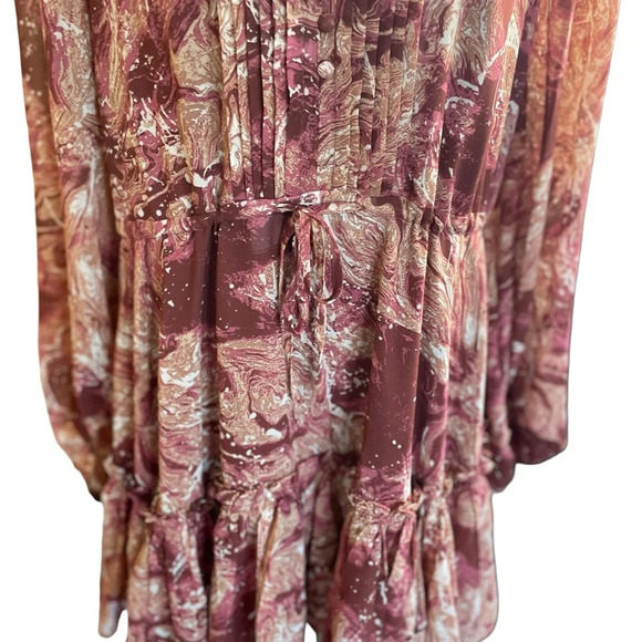 BuddyLove “Grace” Ruffle Hem Dress in Marbled Print – Size Large (NWT) - Picture 3 of 12